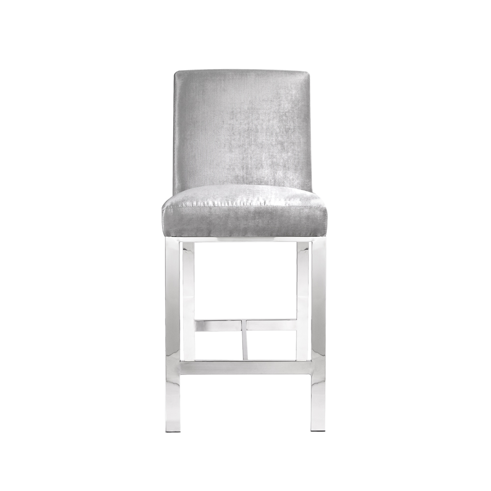 Emiliano Kitchen Counter Chair: E. Grey Velvet